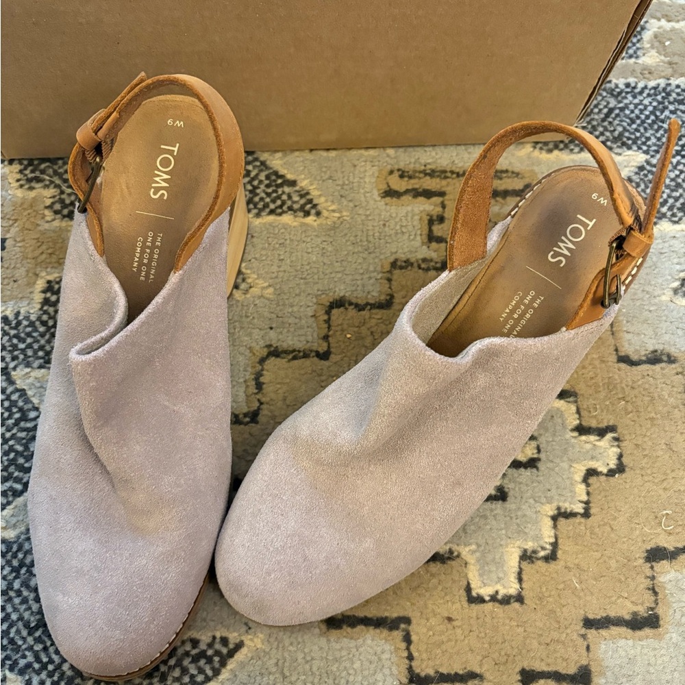 TOMS Women's Leila Suede Slingback Mule - Taupe/Brown